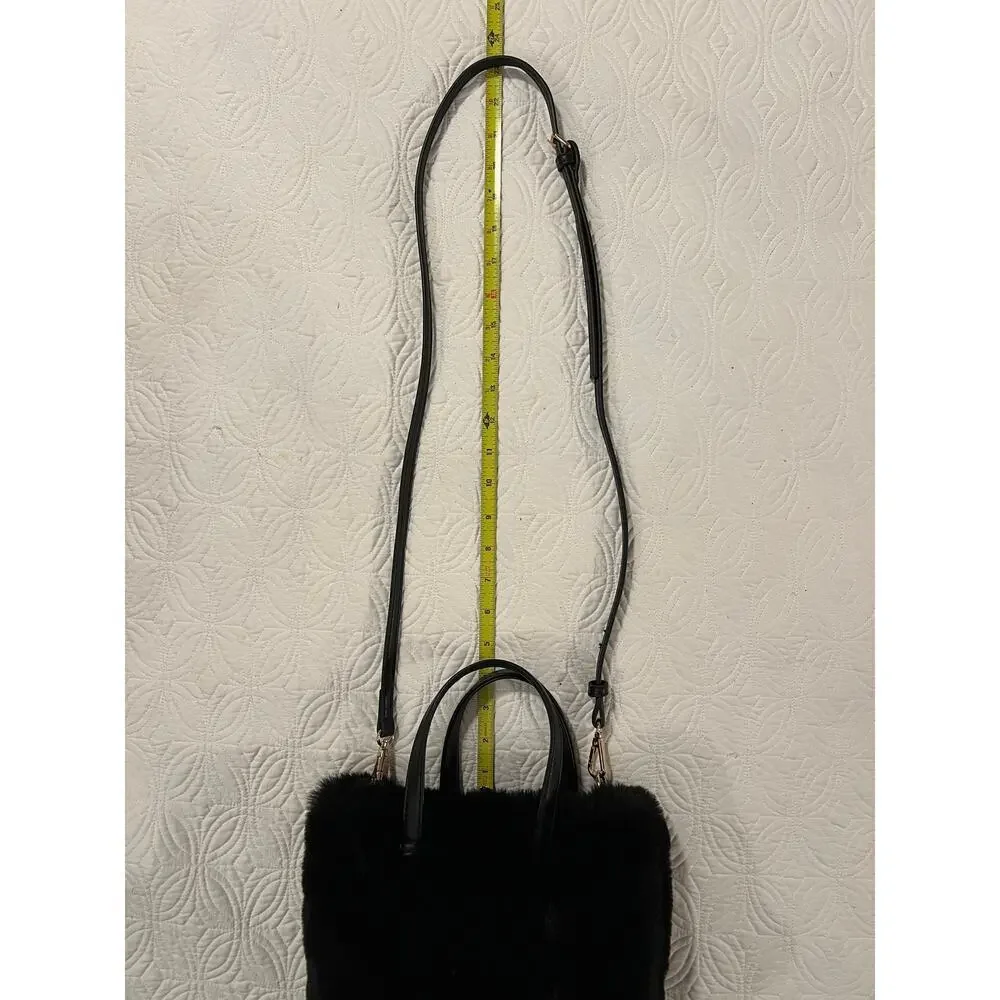 Expressions NYC Black Crossbody Bag  Faux fur Brand new